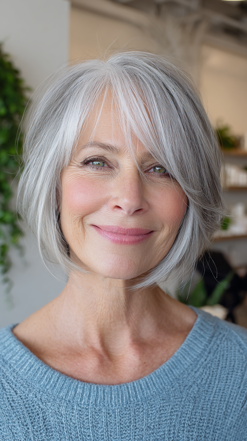 Modern Silver Bob with Soft Textures