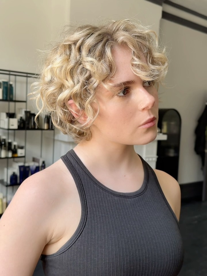 Playful Curly Crop with Defined Curls