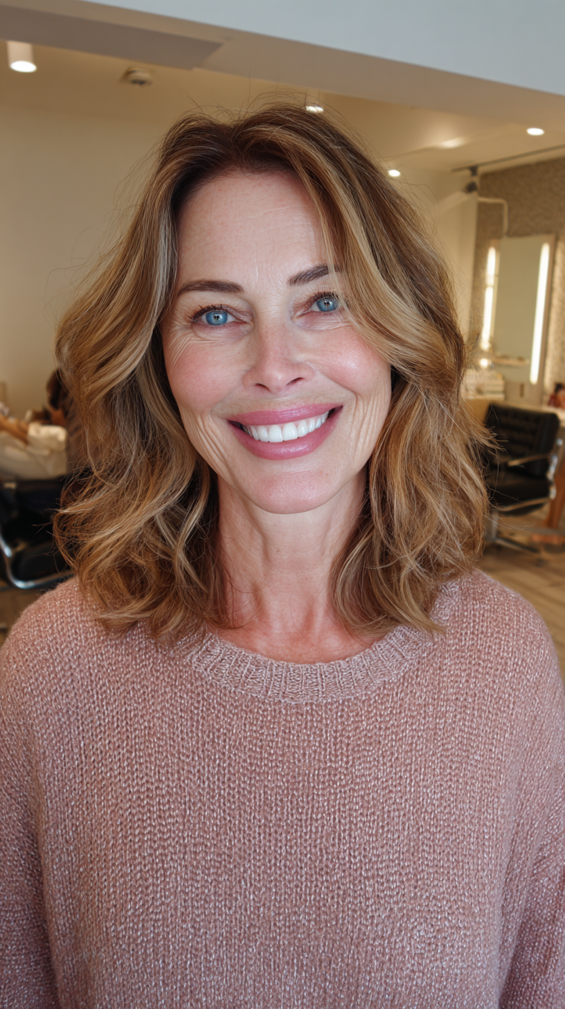 Soft, Beachy Waves with Subtle Highlights