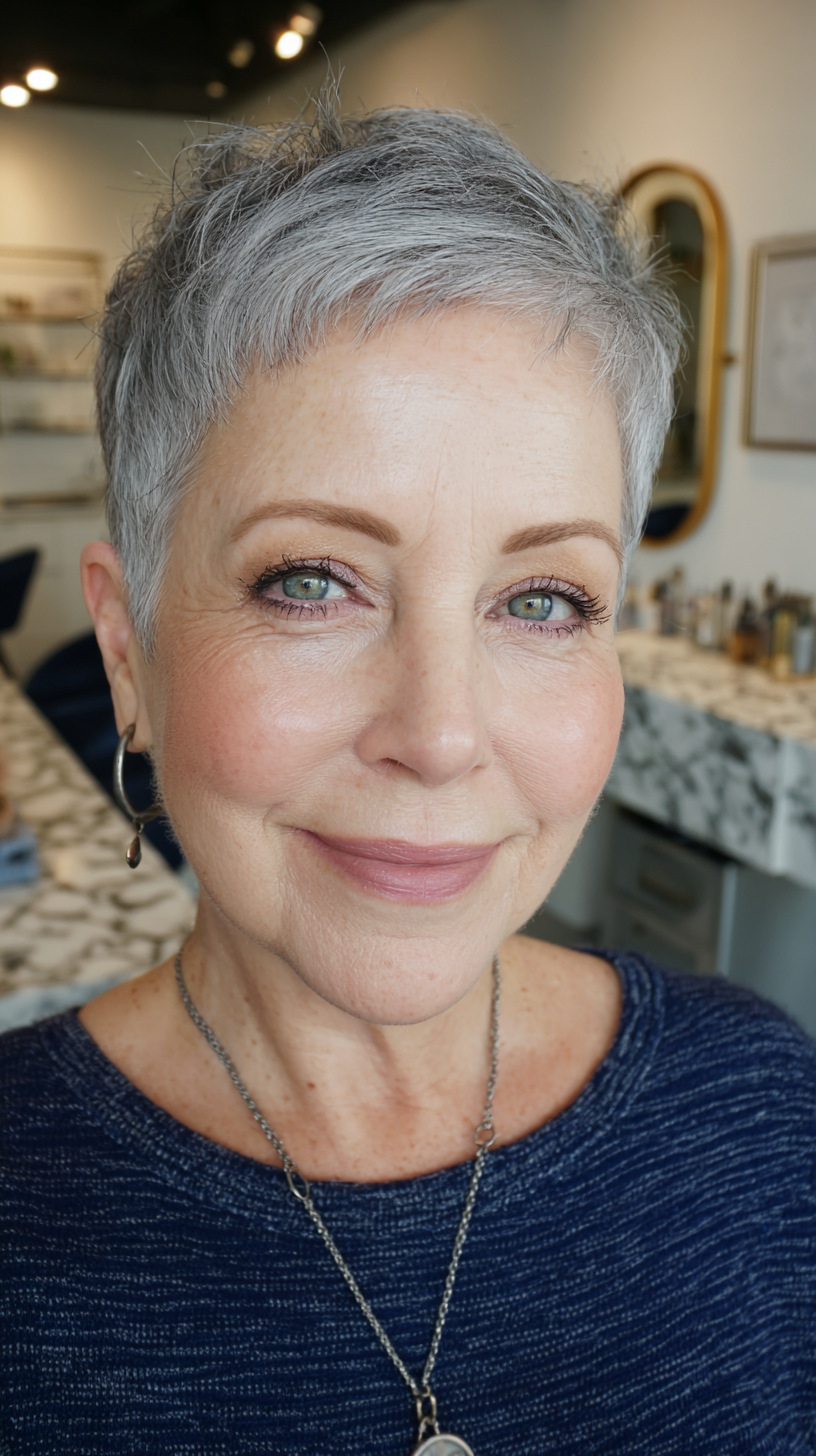 Stylish Textured Pixie Cut with Subtle Layers