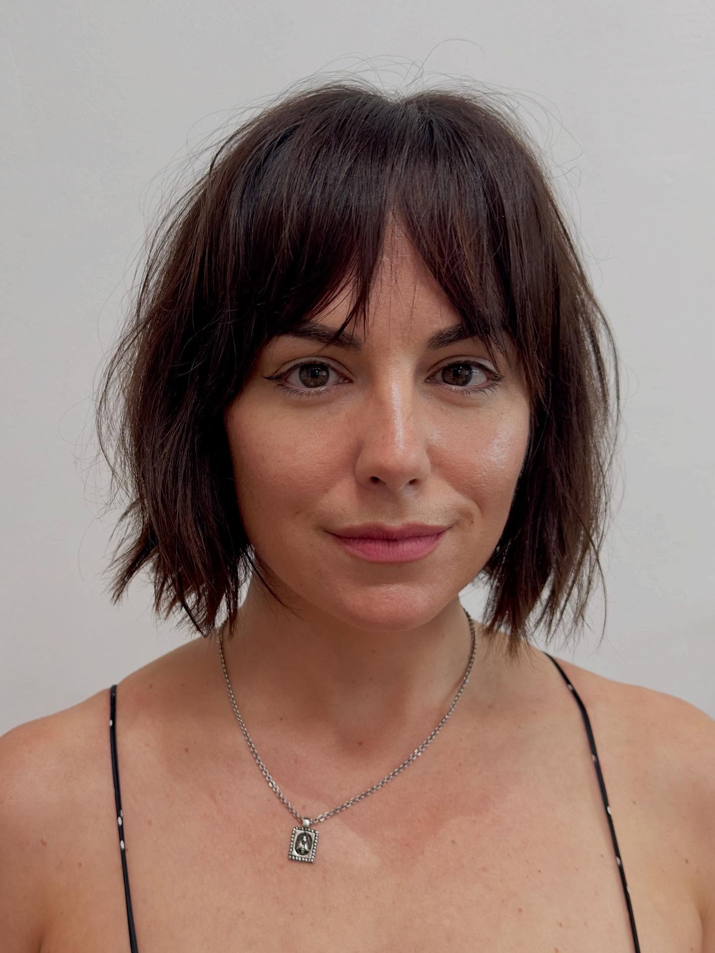Trendy Textured Bob with Blunt Bangs