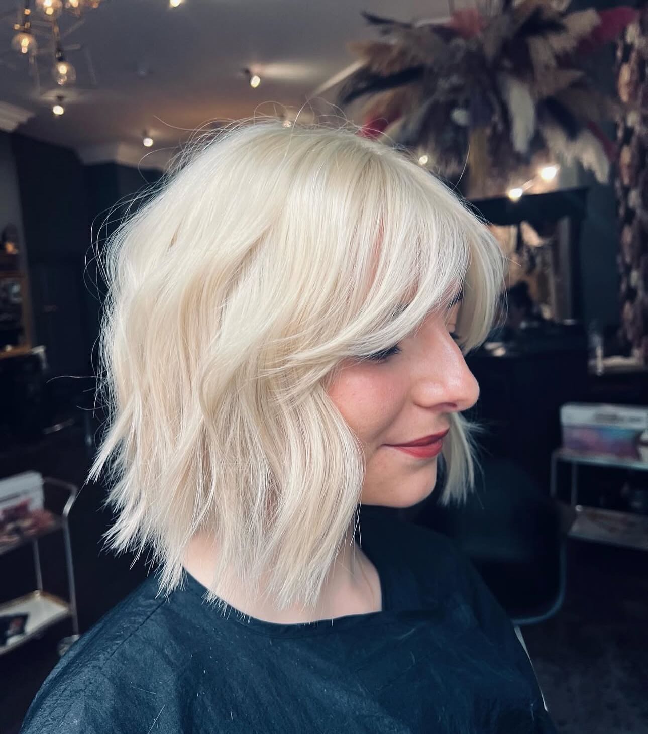 Trendy Textured Bob with Soft Bangs