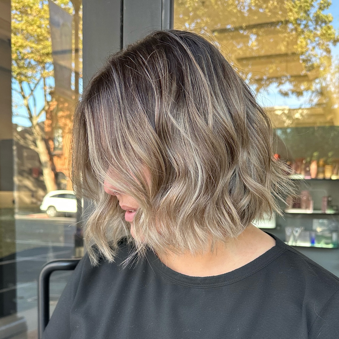 Beachy Textured Bob with Ashy Highlights