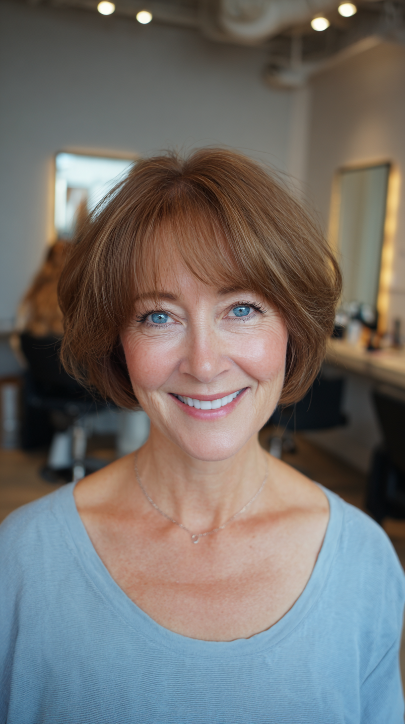 Chic Rounded Bob with Subtle Layers