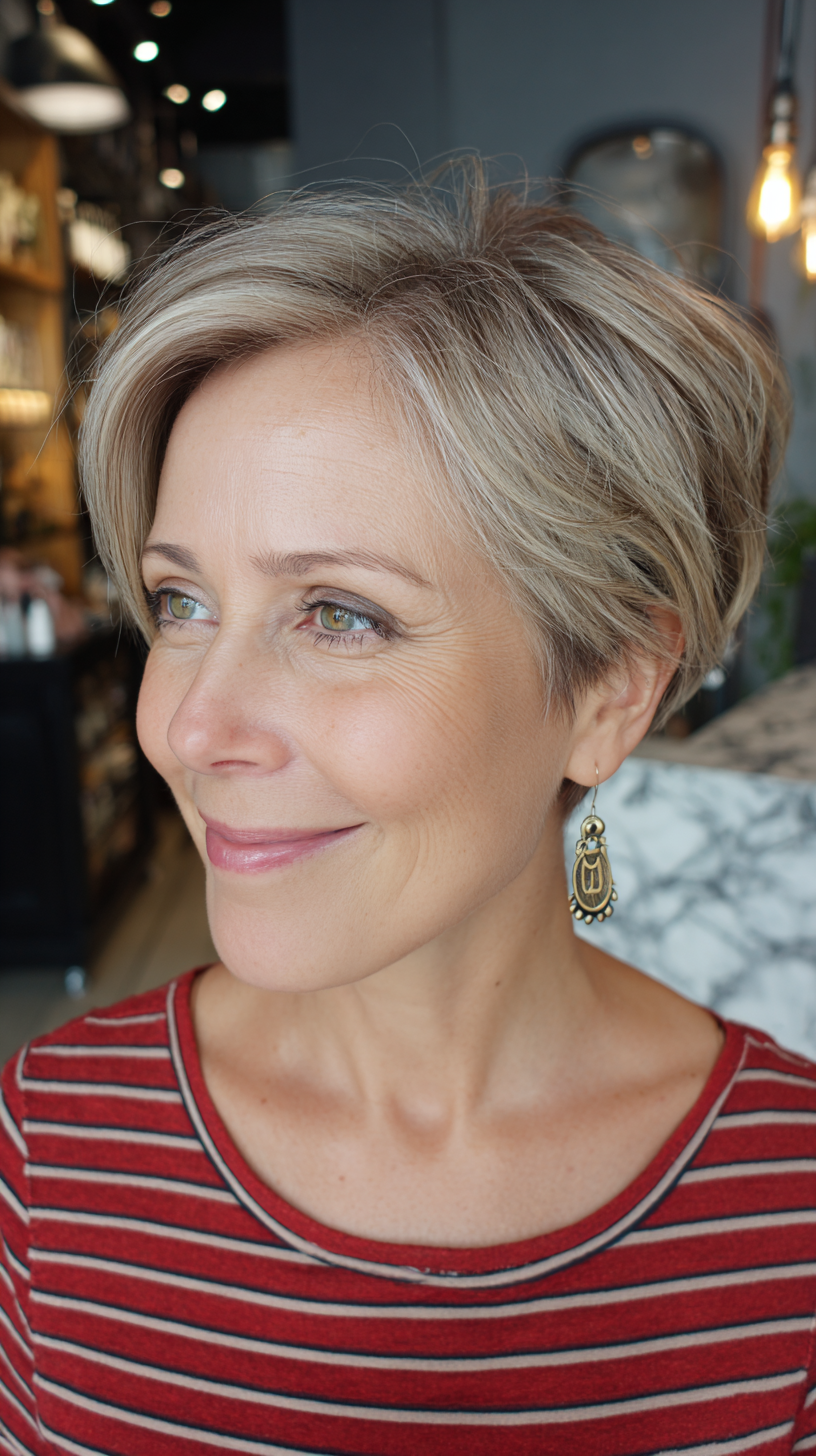 Chic Textured Short Crop with Soft Waves