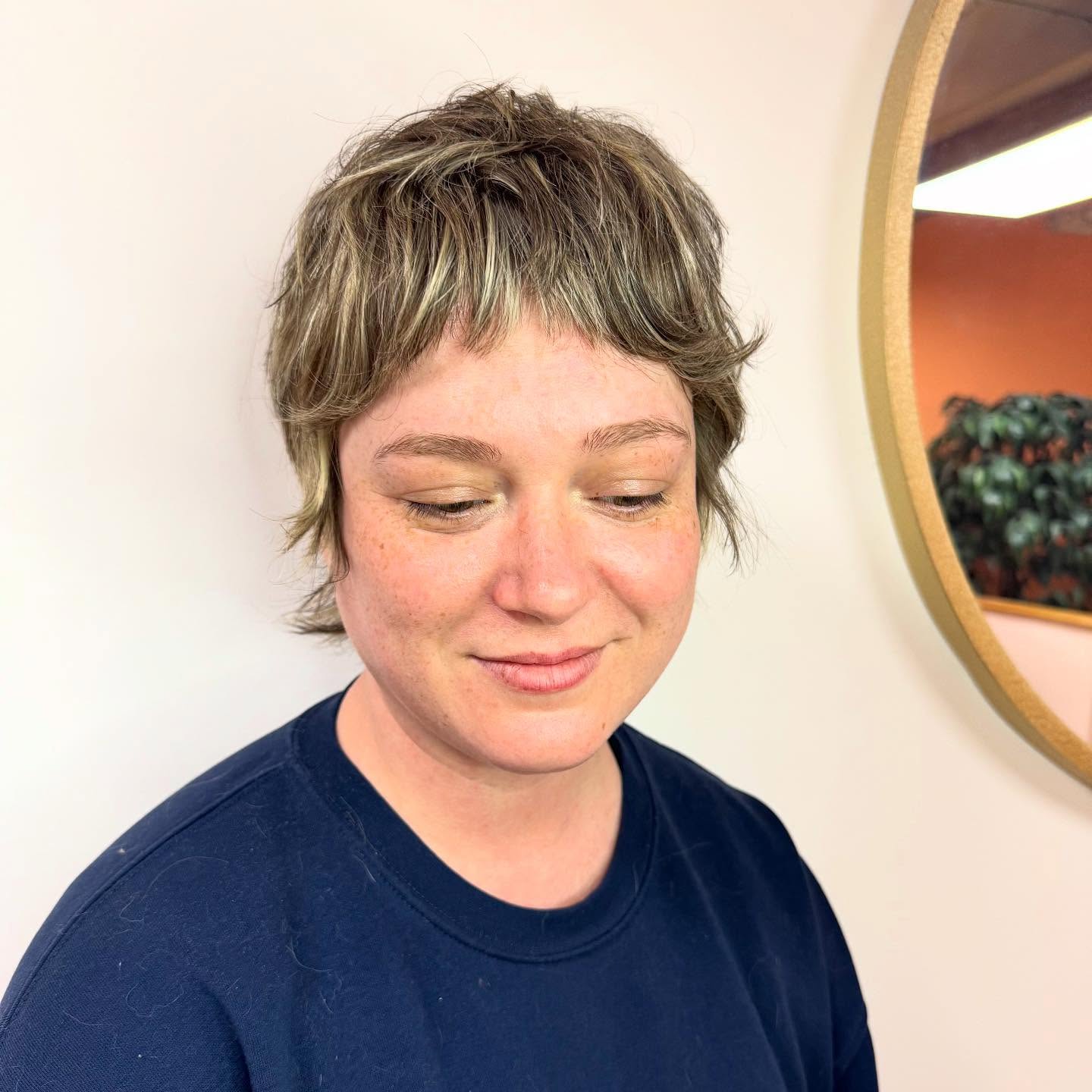 Edgy Textured Pixie Shag with Soft Highlights