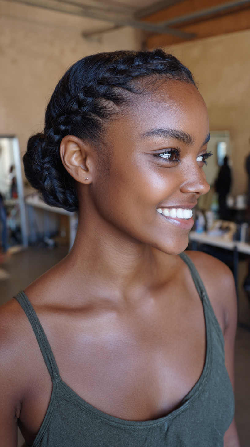 Elegant Braided Updo with Defined Texture
