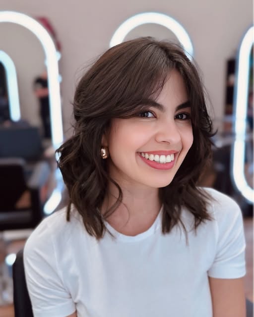 Elegant Textured Long Bob with Soft Waves