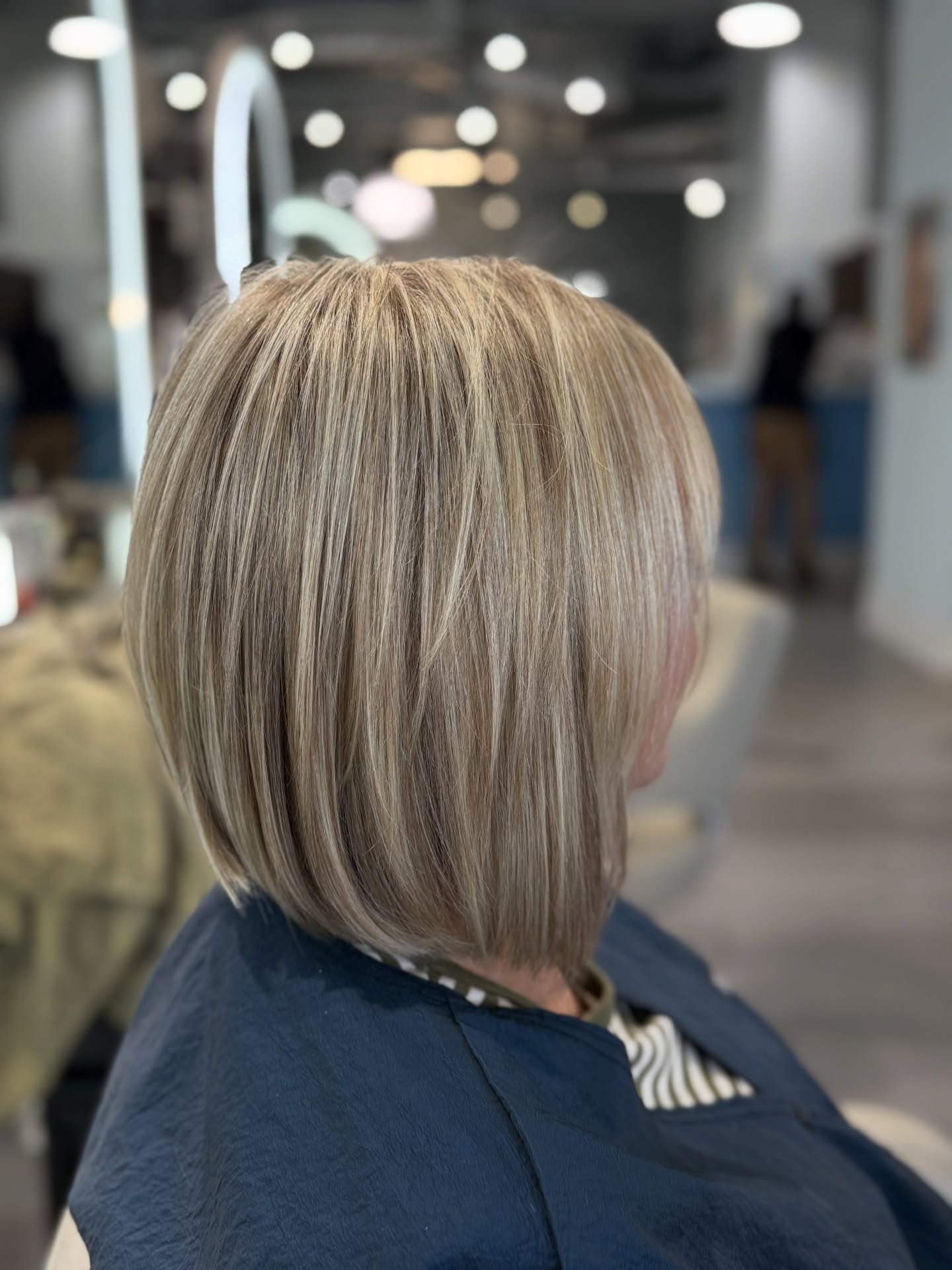 Modern Blunt Bob with Bright Blonde Highlights