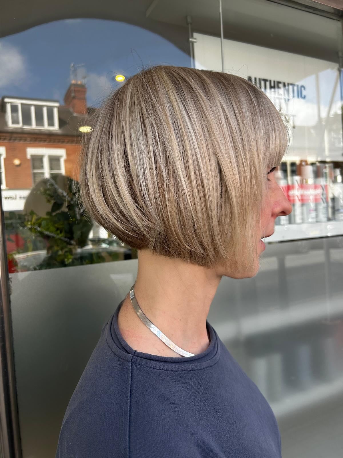 Modern Blunt Bob with Bright Highlights