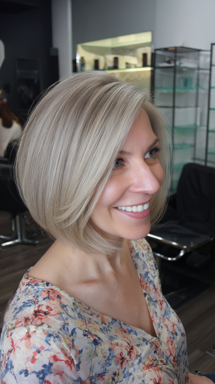 Modern Blunt Bob with Subtle Highlights