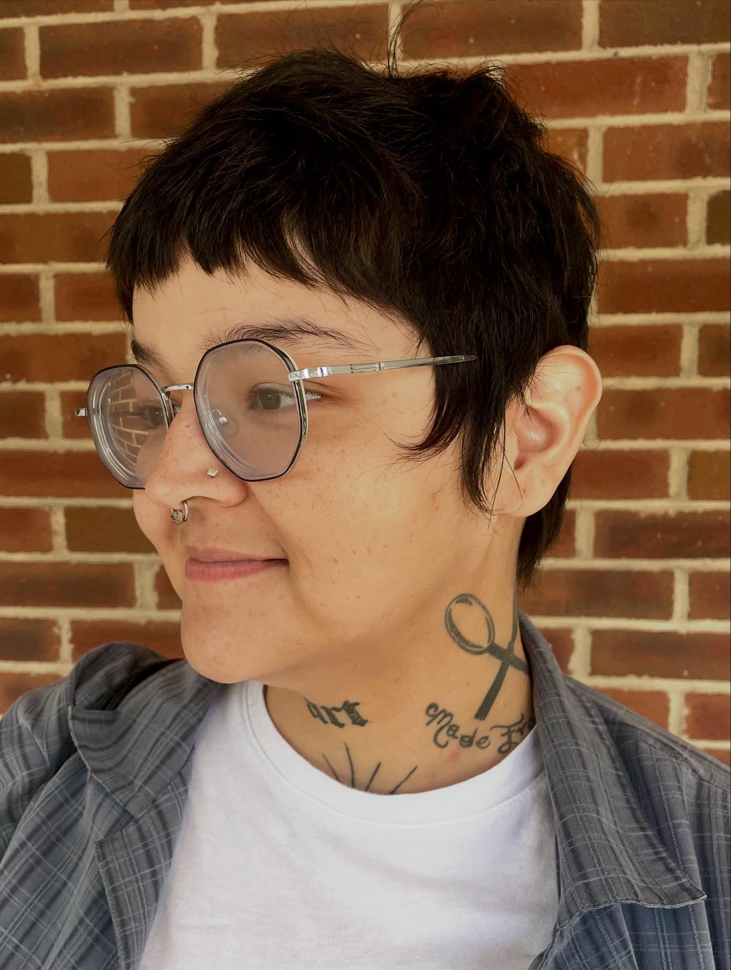 Modern Textured Pixie Shag with Choppy Bangs
