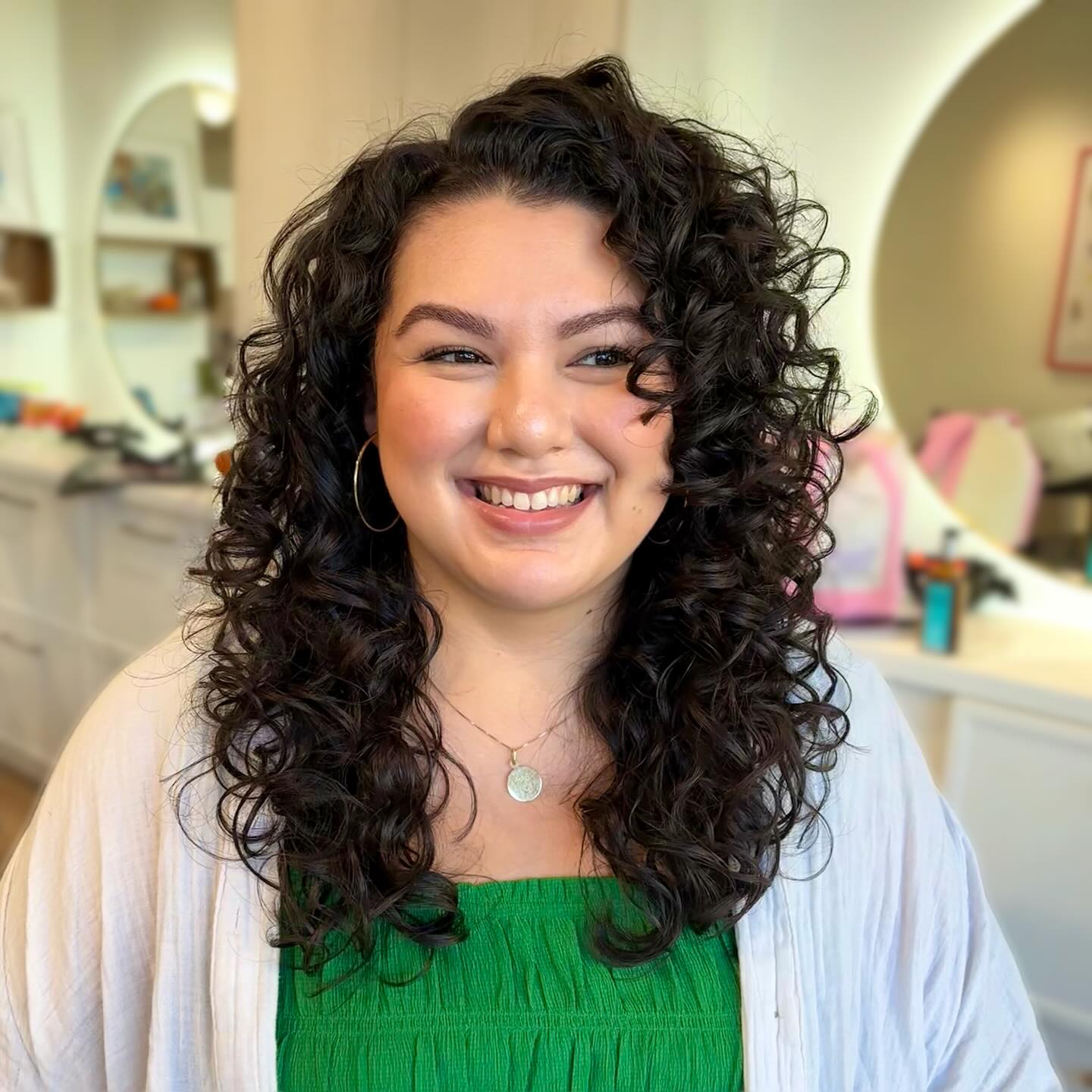 Playful Curly Layers with Soft Volume