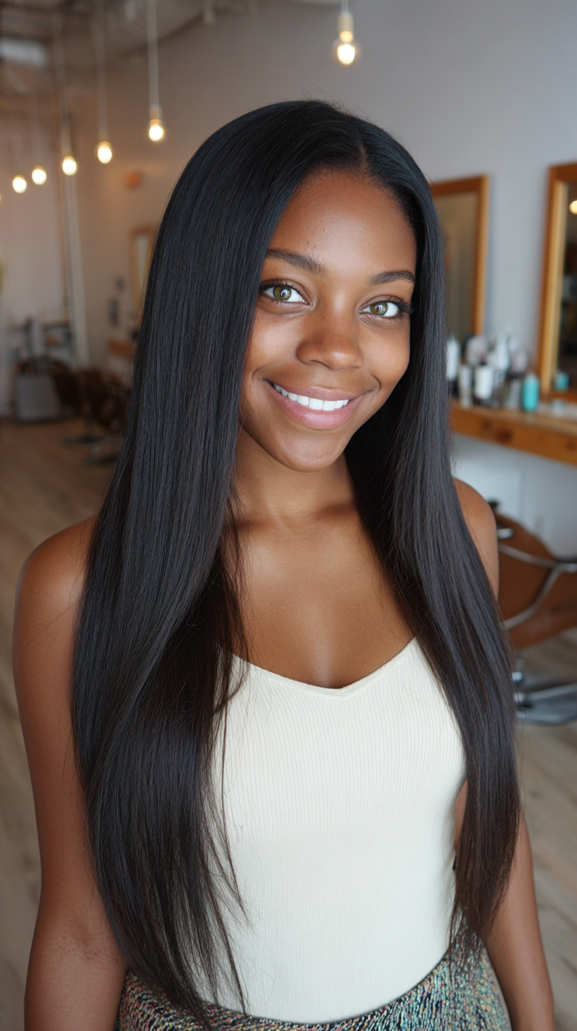 Sleek Long Straight Tresses with Natural Gloss