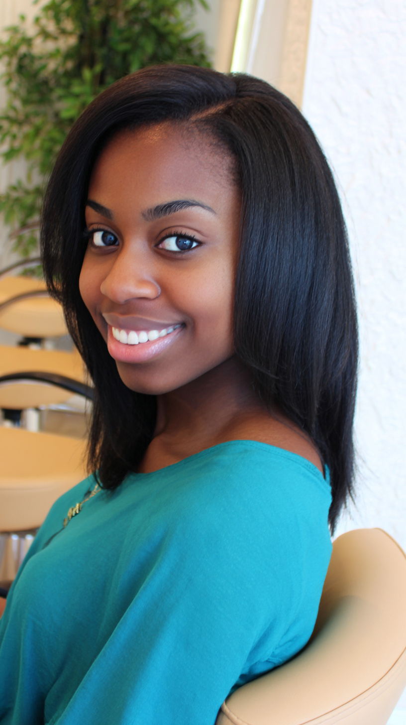 Sleek Long Wavy Tresses with Side Part