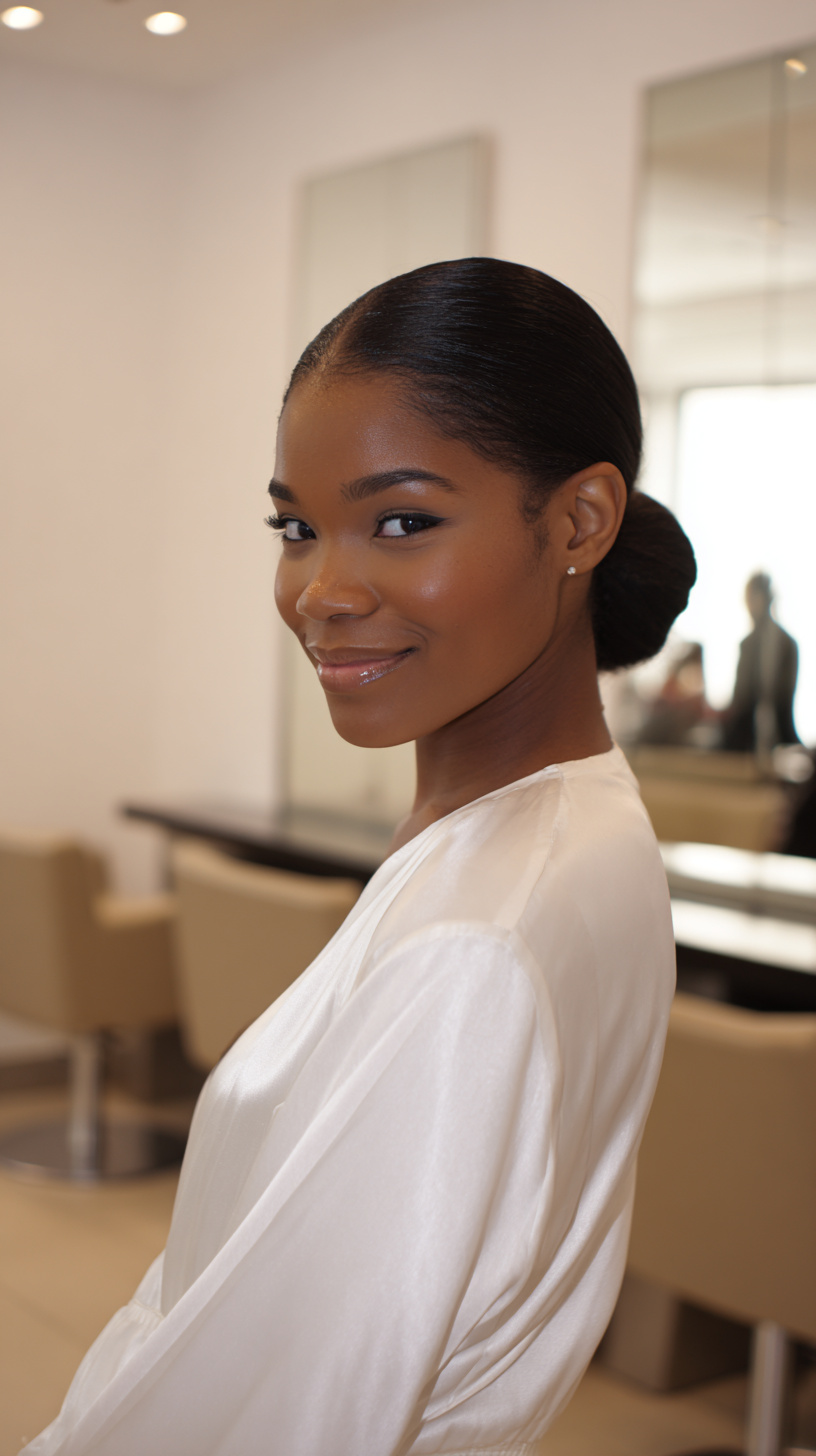 Sleek Low Bun with Smooth Finish