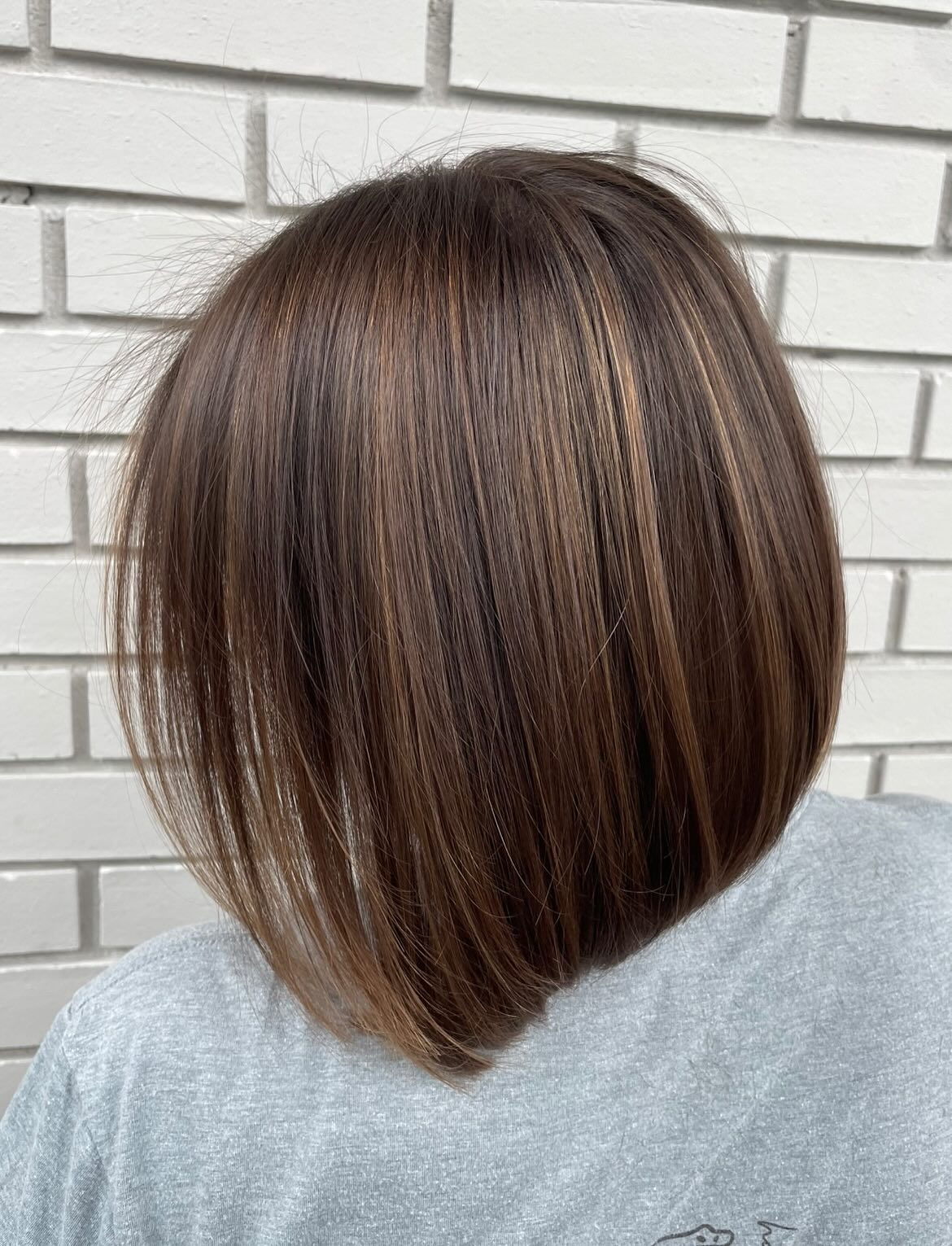 Stylish Textured Bob with Subtle Caramel Highlights