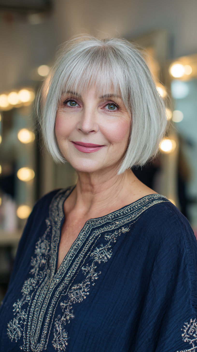 Textured Bob with Subtle Fringe