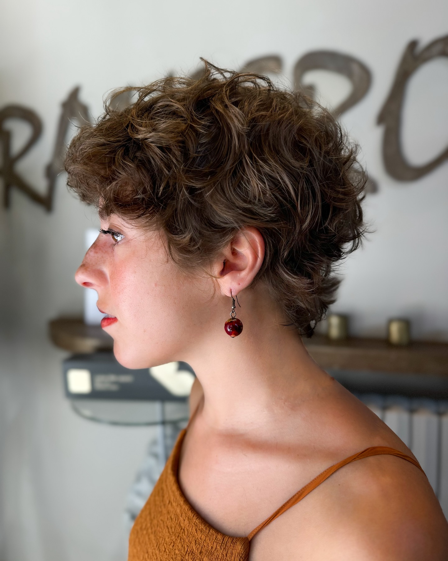 Textured Curly Pixie Shag with Defined Layers