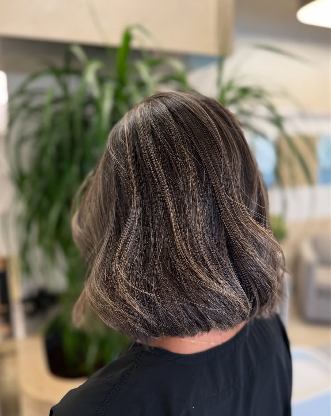 Textured Inverted Bob with Subtle Ash Highlights
