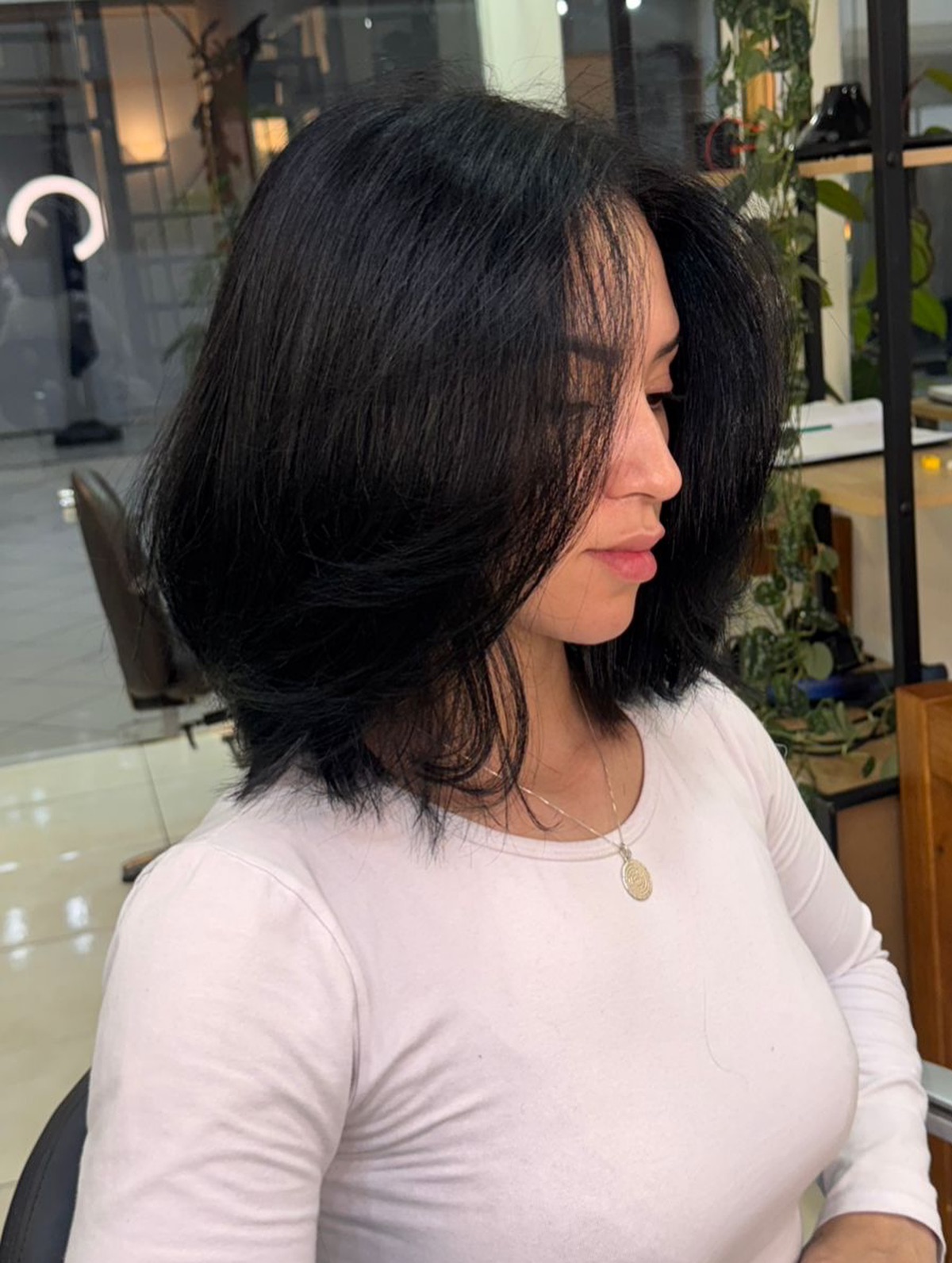 Textured Long Bob with Soft Volume and Face-Frame