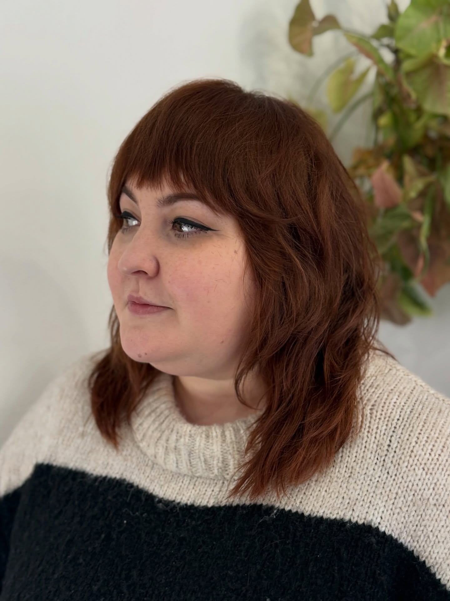 Textured Shoulder-Length Cut with Soft Bangs