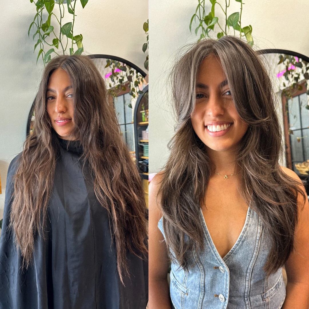 Beautifully Layered Long Cut with Soft Face-Framing Pieces