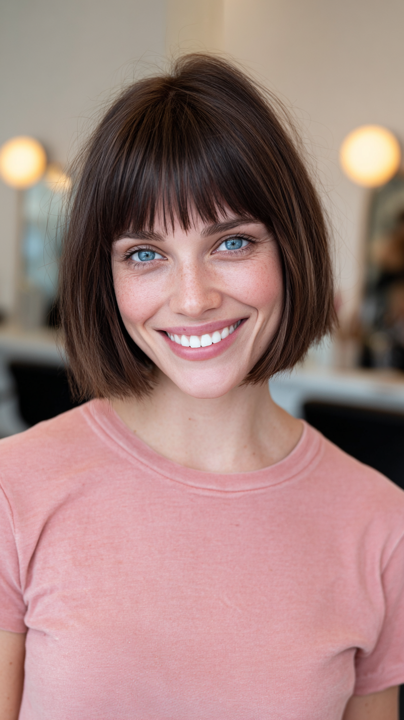 Chic Blunt Bob with Soft Bangs