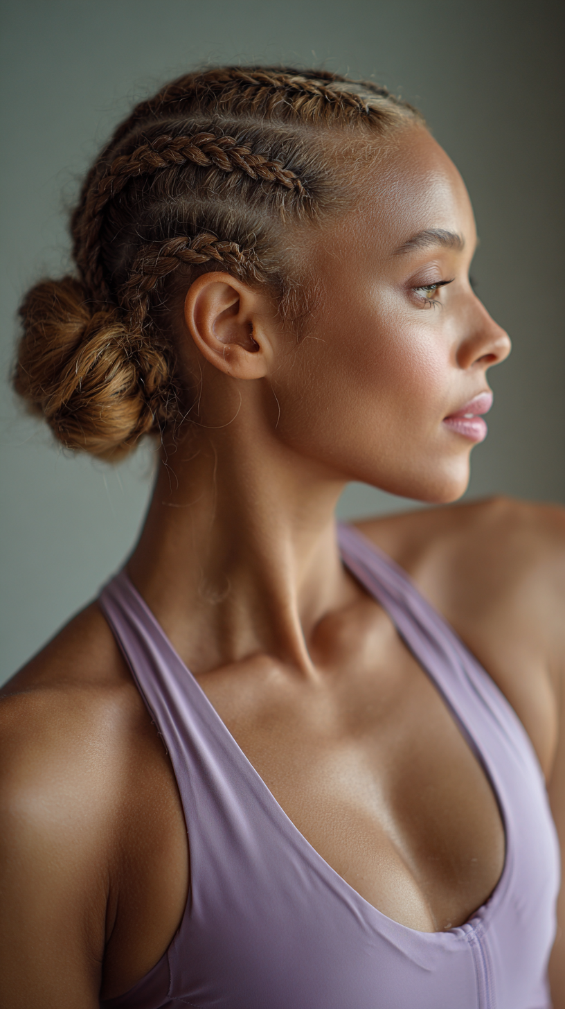 Chic Braided Updo with Smooth Finish