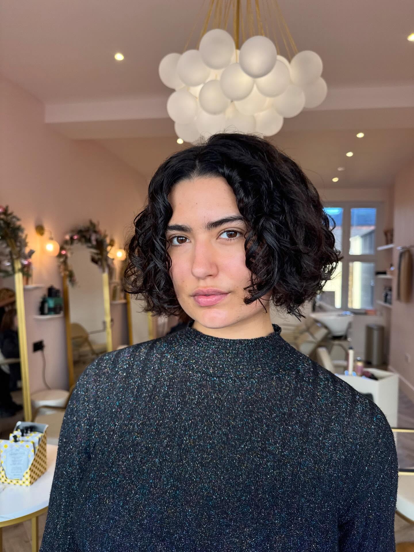 Chic Curly Bob with Soft Texture