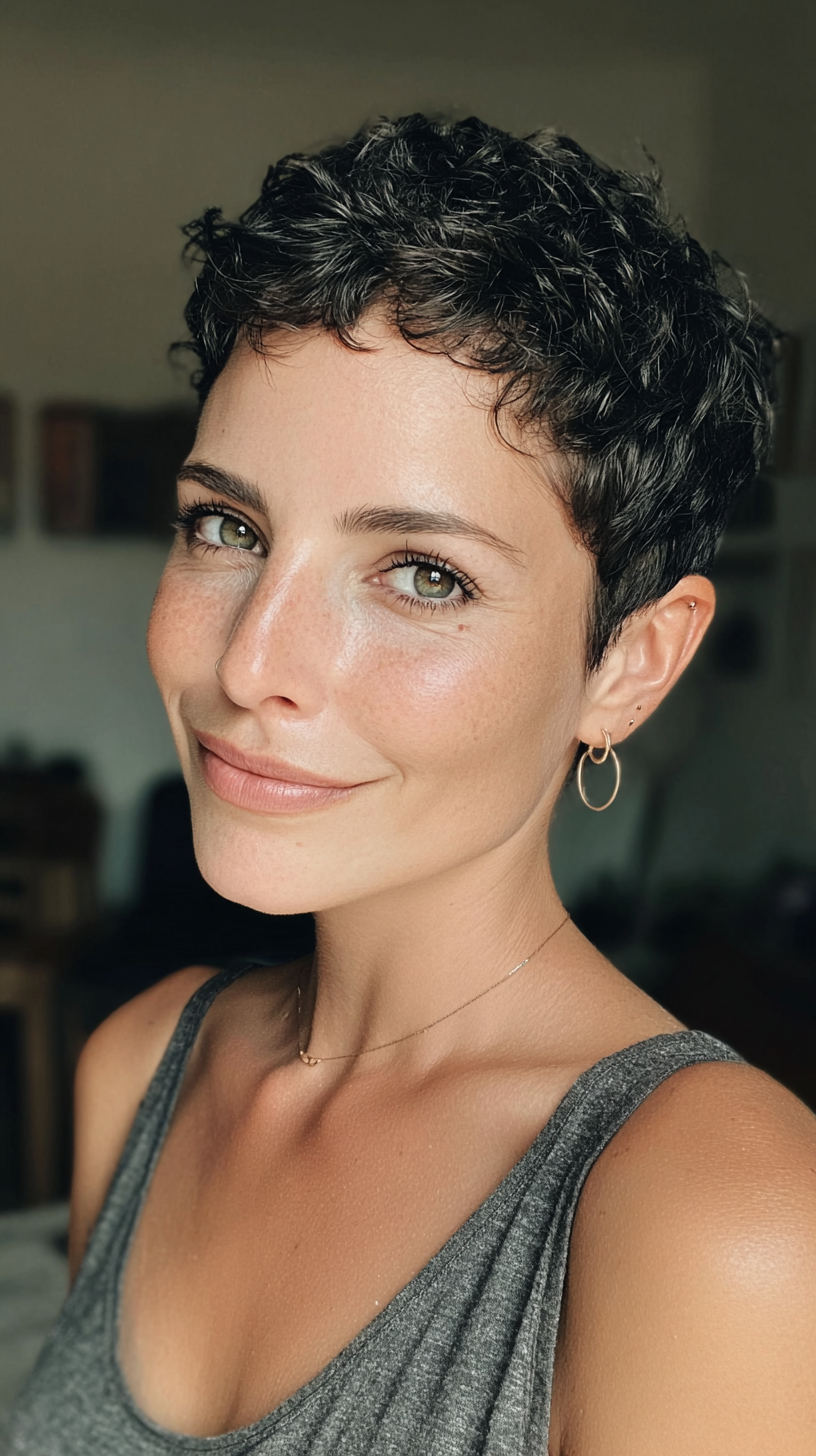 Chic Curly Textured Pixie Cut