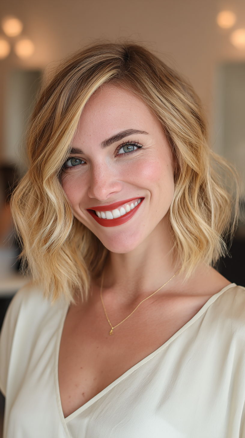 Chic Soft Beach Waves with Subtle Highlights