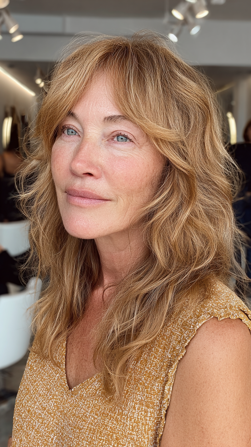 Chic Softly Layered Boho Shag for Women Over 60