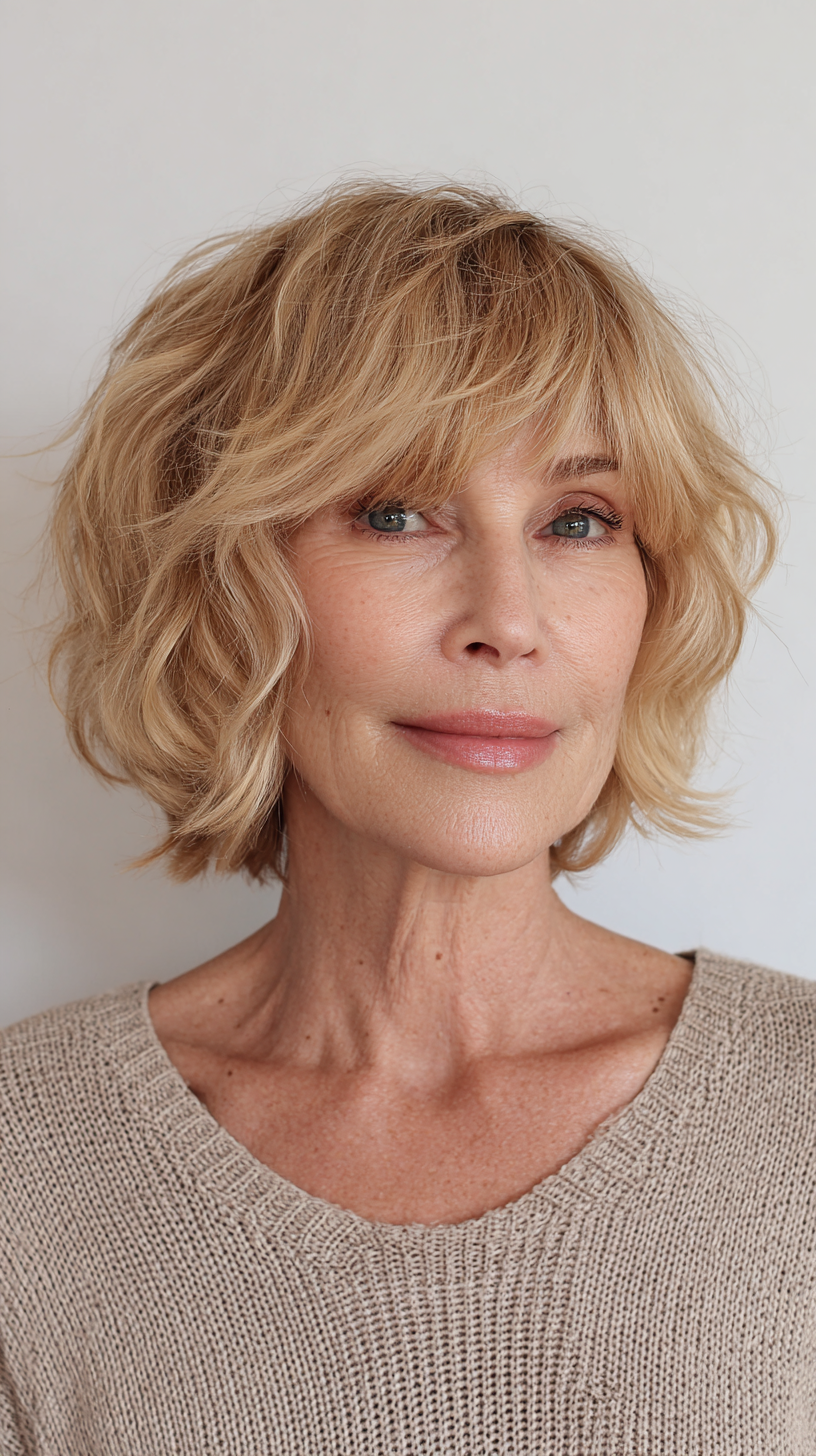 Chic Textured Beachy Boho Shag for Women Over 60