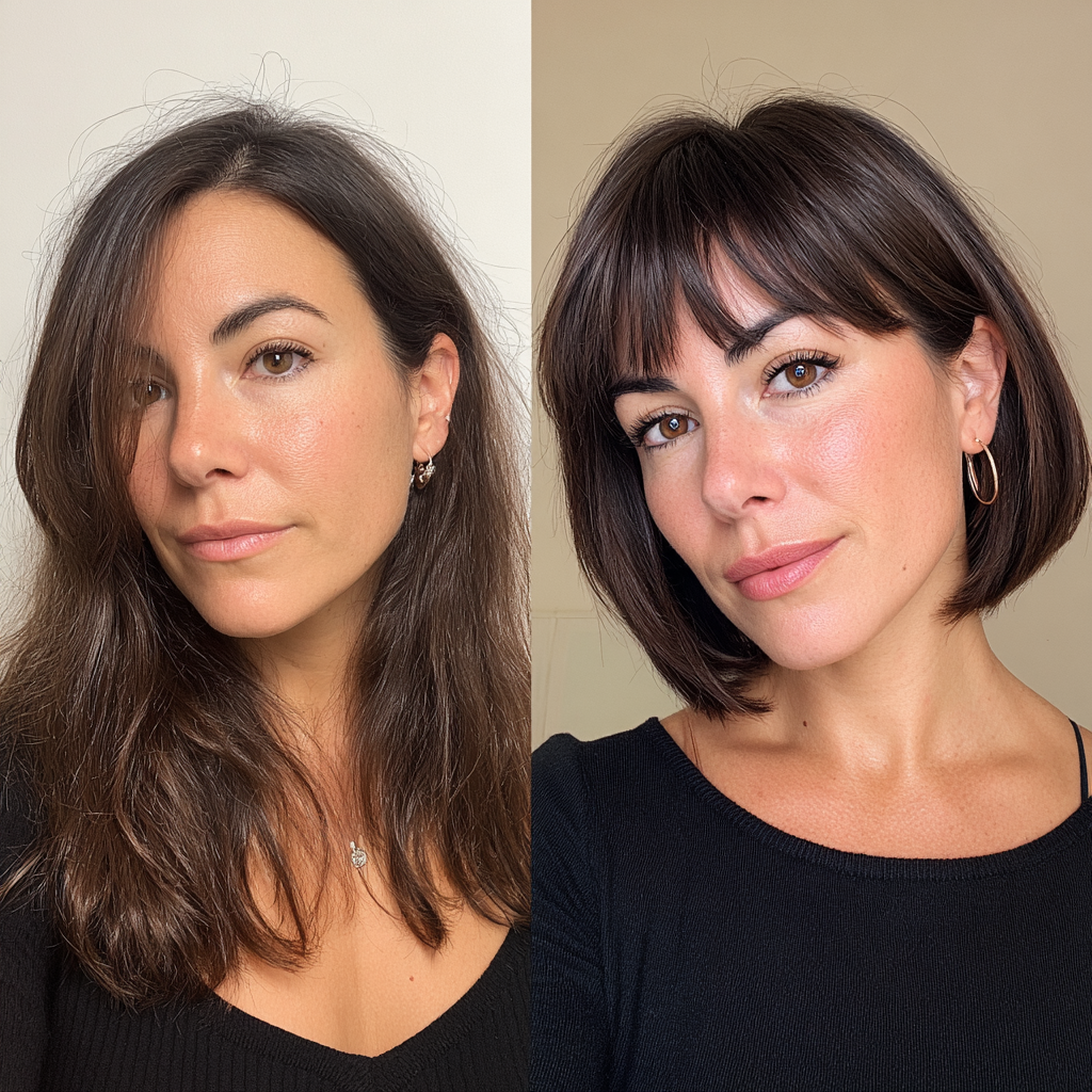 Chic Textured Bob with Playful Fringe
