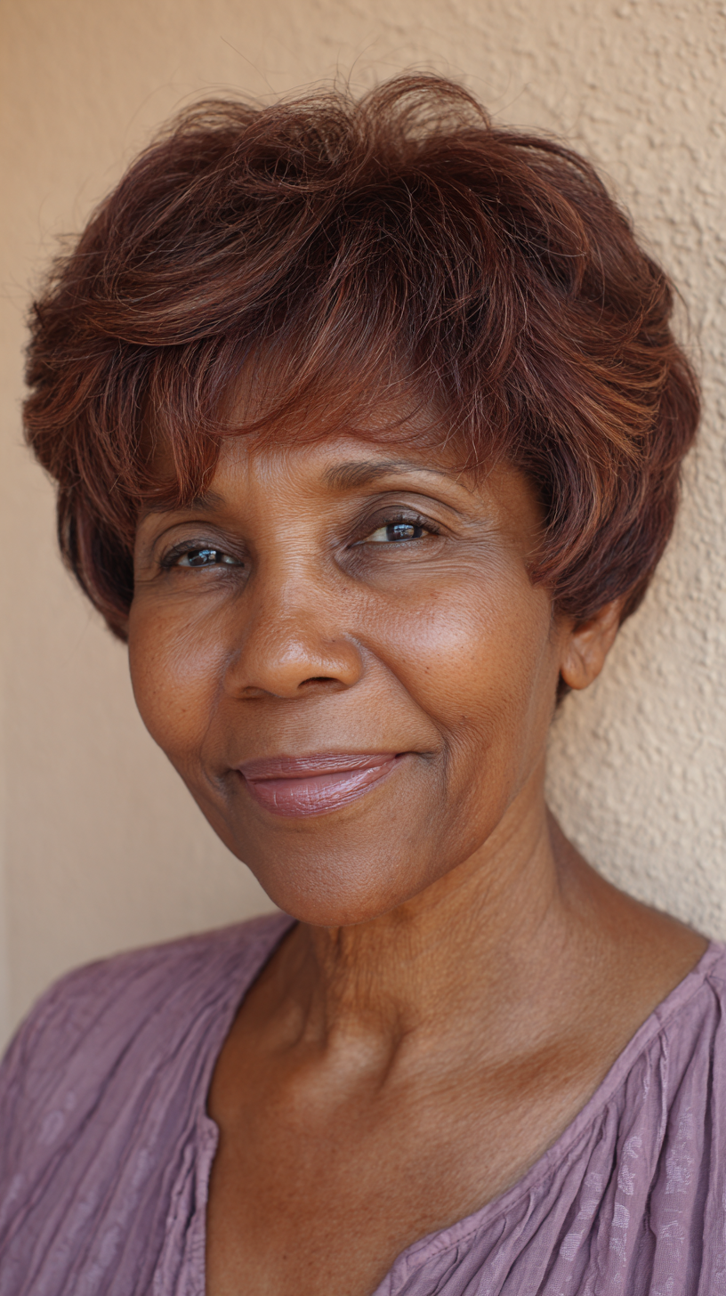 Chic Textured Copper Shag with Soft Volume