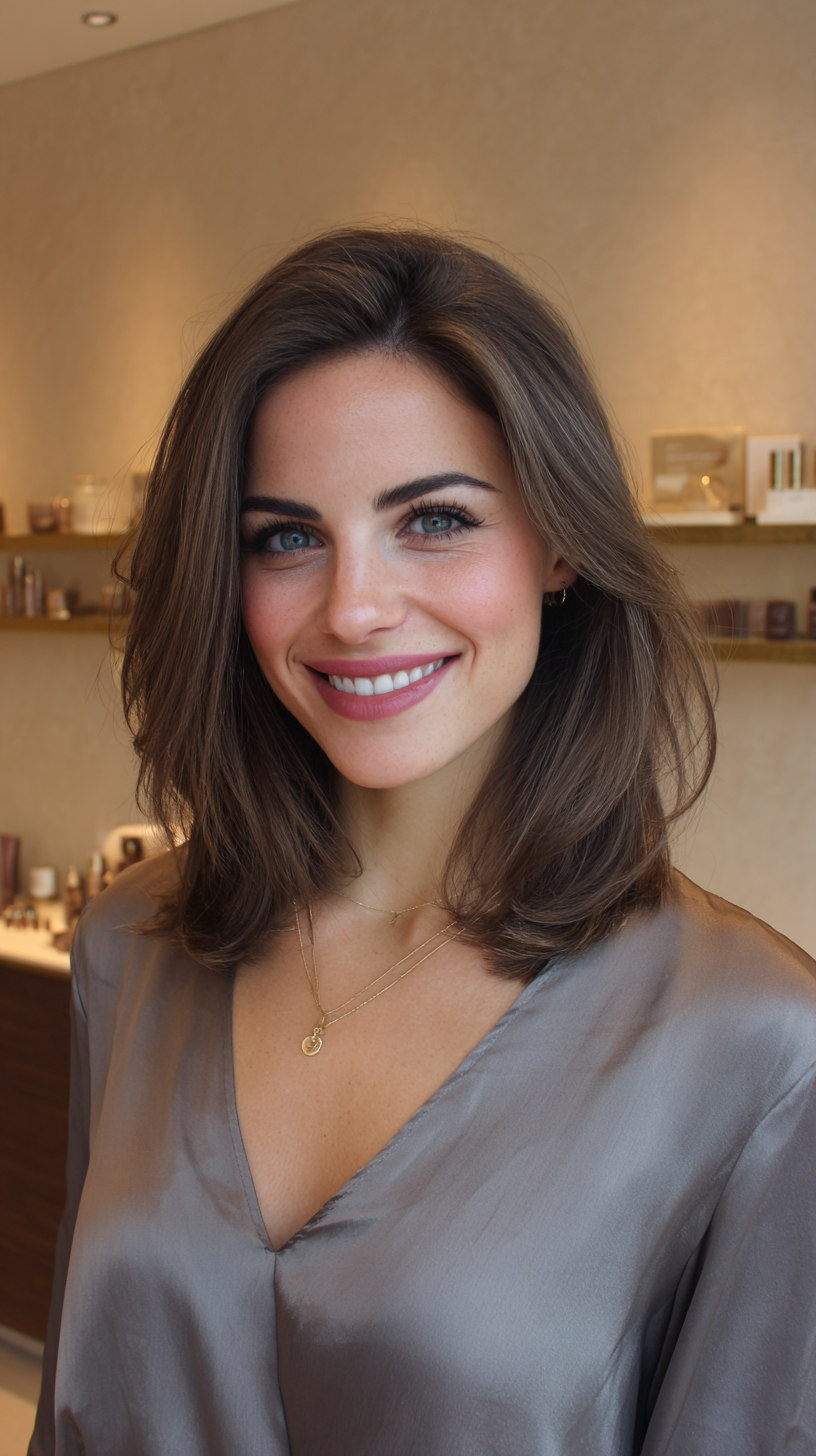 Chic Textured Long Lob with Soft Face-Framing Layers