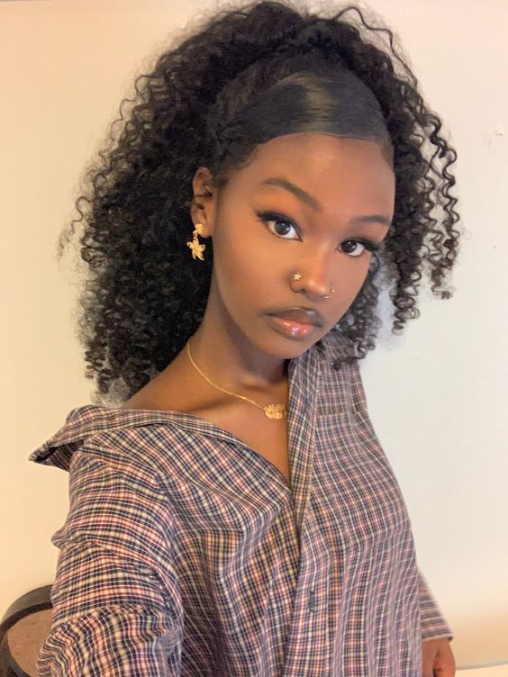 Cute High Ponytail with Defined Curls