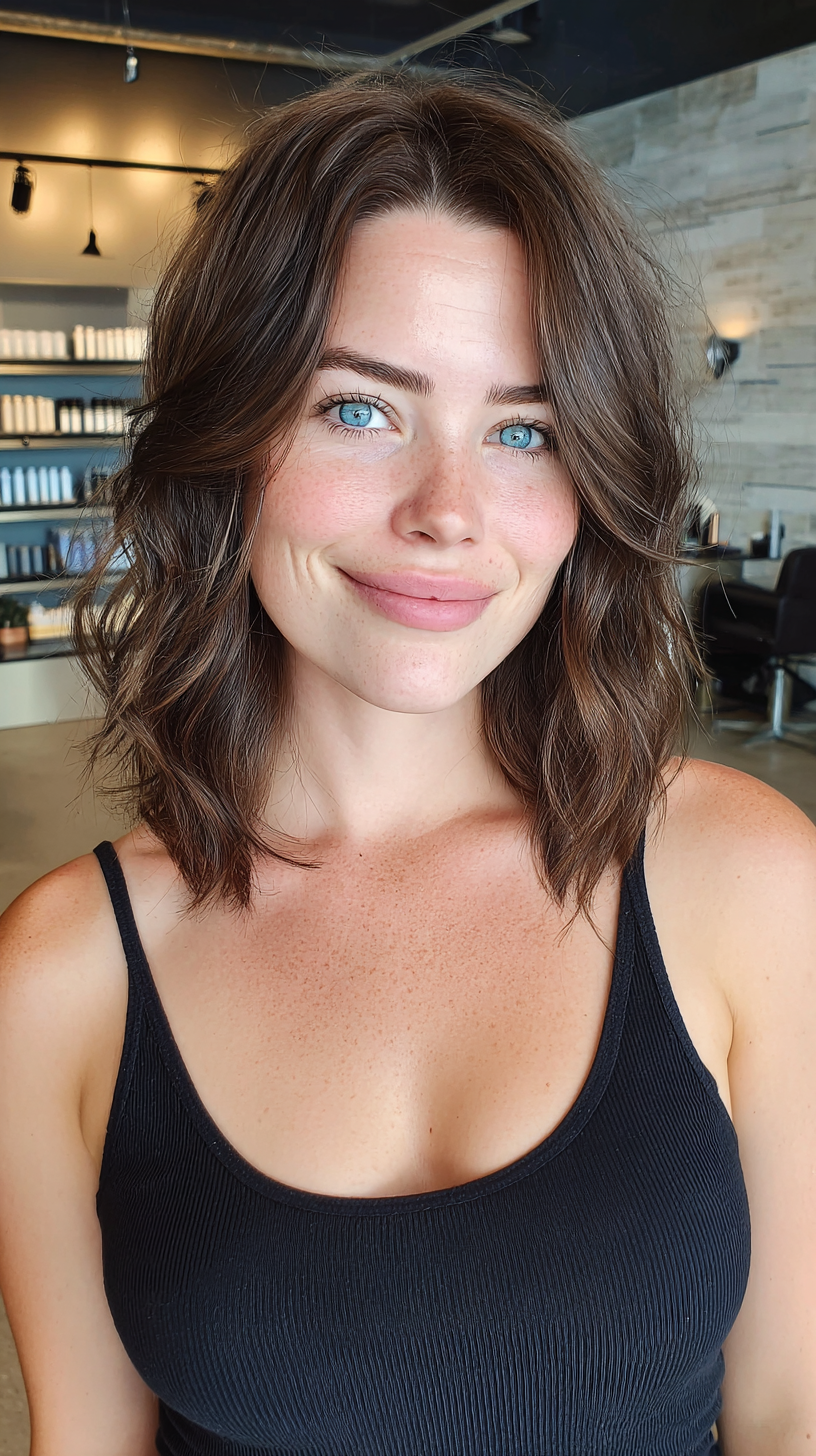 Effortlessly Chic Layered Wavy Cut