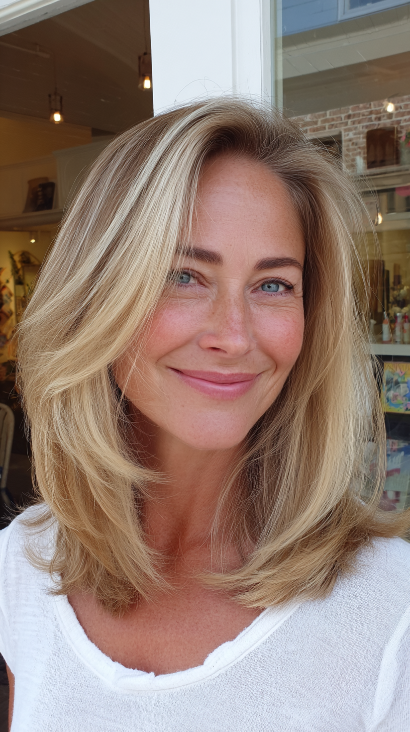 Effortlessly Chic Long Layered Cut with Subtle Highlights