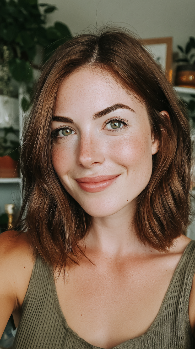 Effortlessly Chic Shoulder-Length Textured Cut