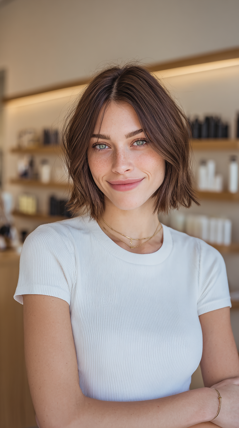 Effortlessly Chic Textured Lob with Soft Waves