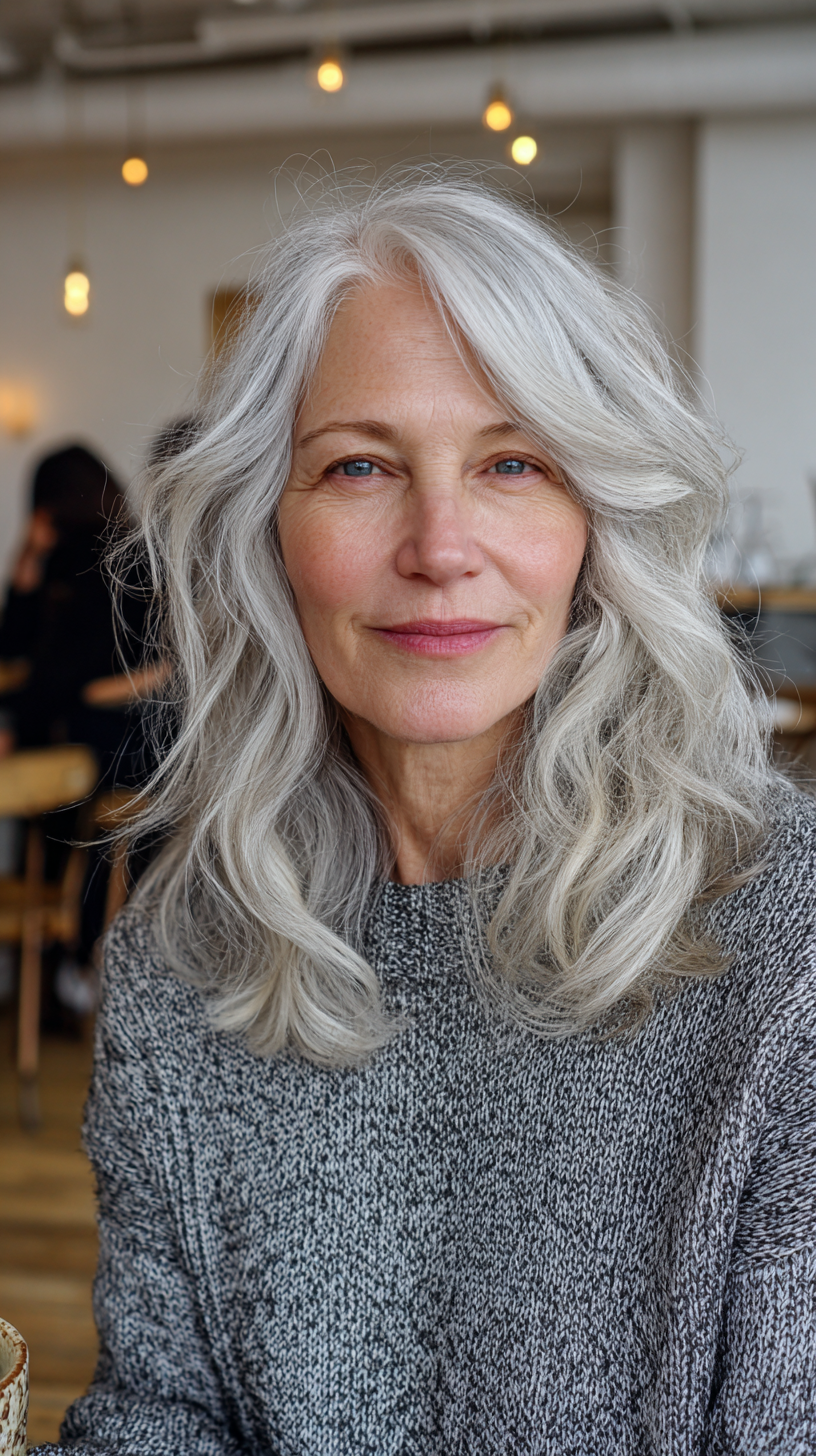 Effortlessly Soft Silver Boho Shag for Women Over 60