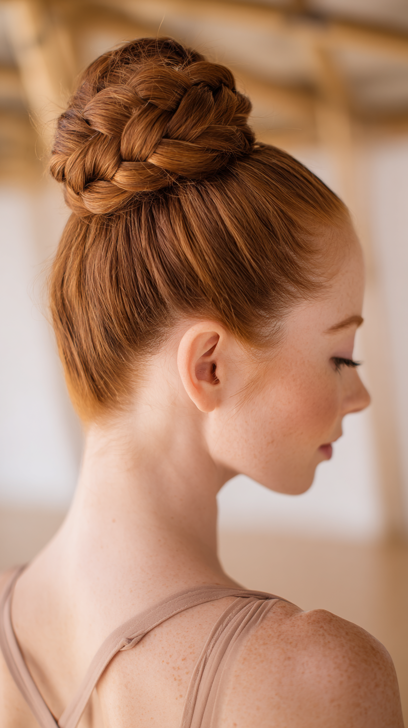Elegant Braided High Bun for Active Lifestyles