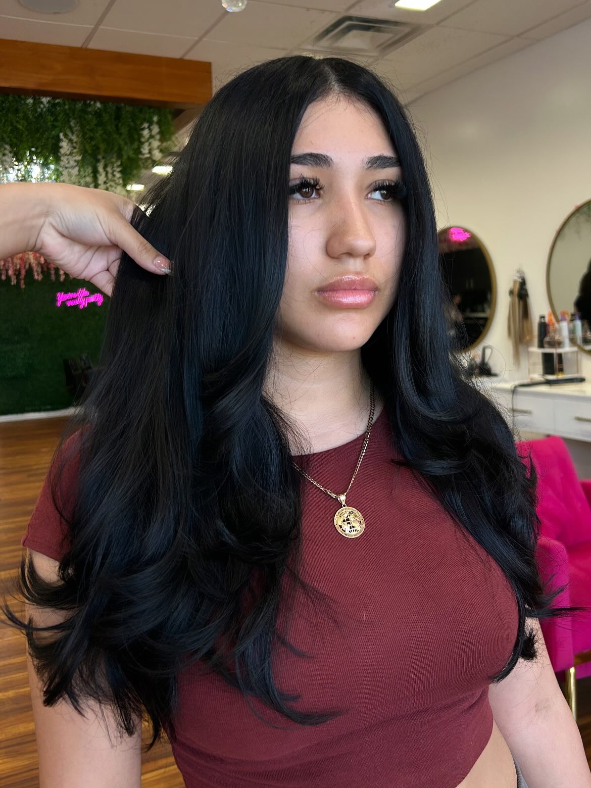 Elegant Long Layered Cut with Glossy Bounce