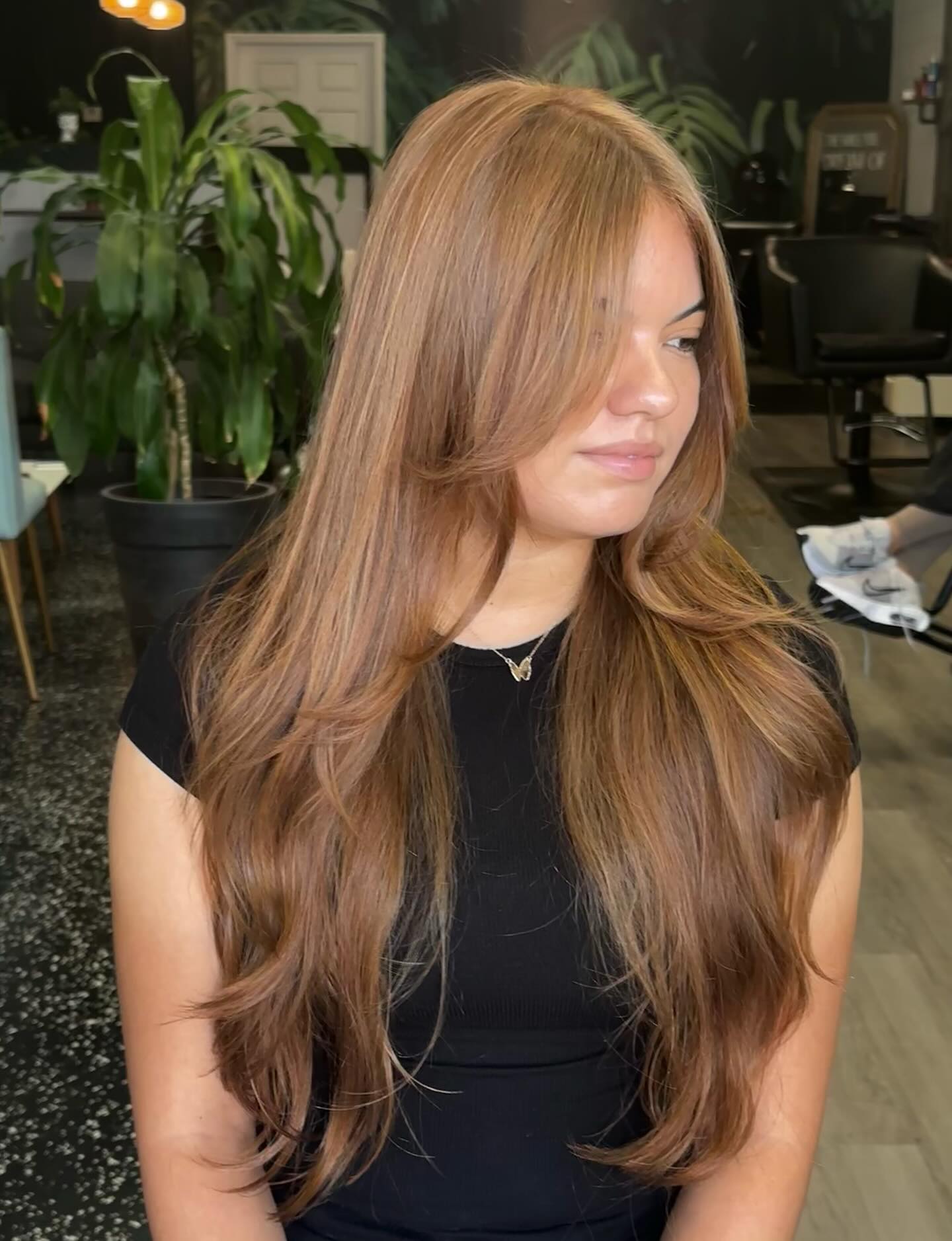 Elegant Long Layered Cut with Subtle Highlights