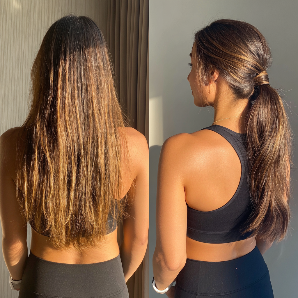 Elegant Long Layered Ponytail with Subtle Highlights