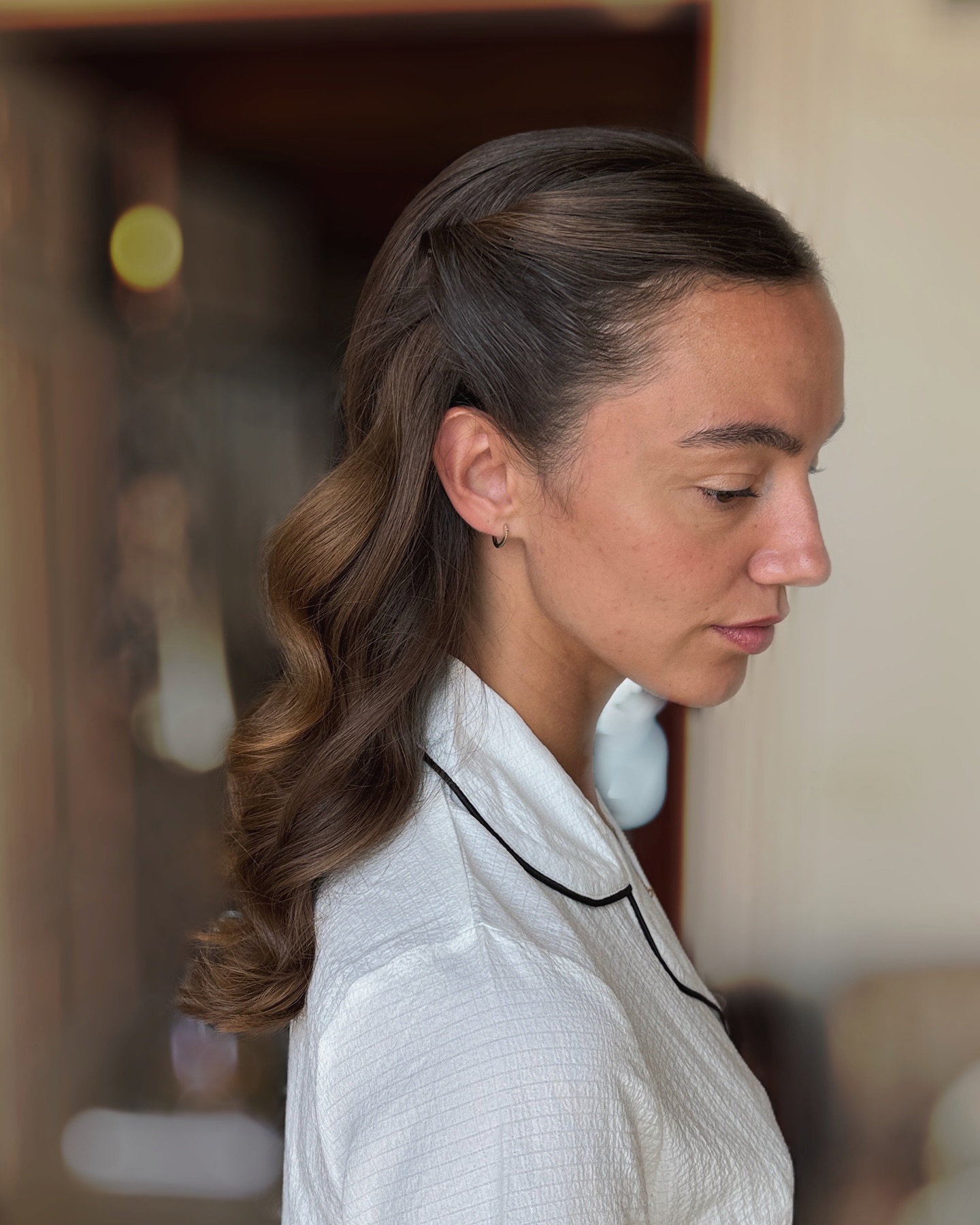 Elegant Loose Waves with Subtle Side Twist