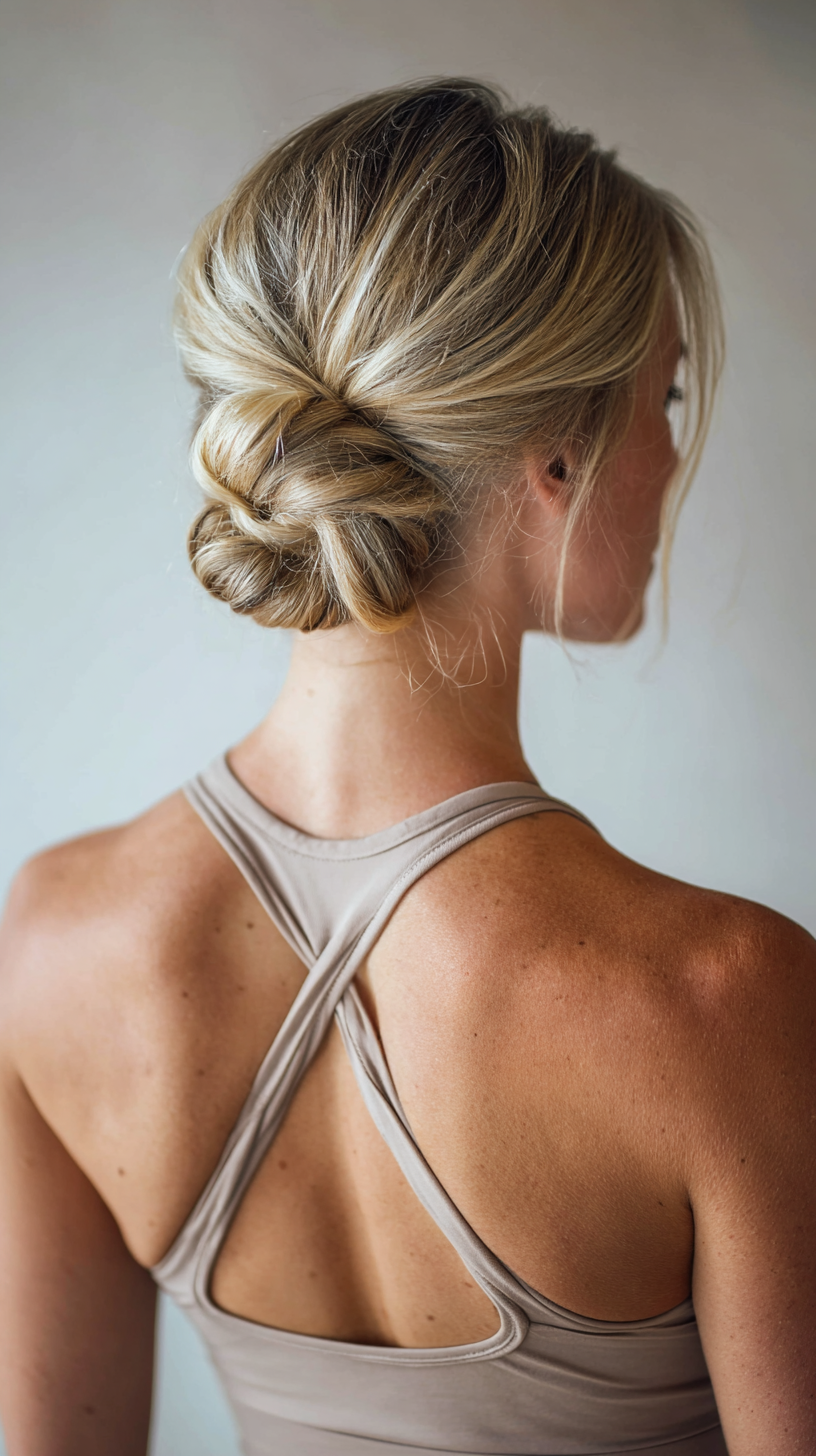 Elegant Twisted Low Bun with Soft Texture