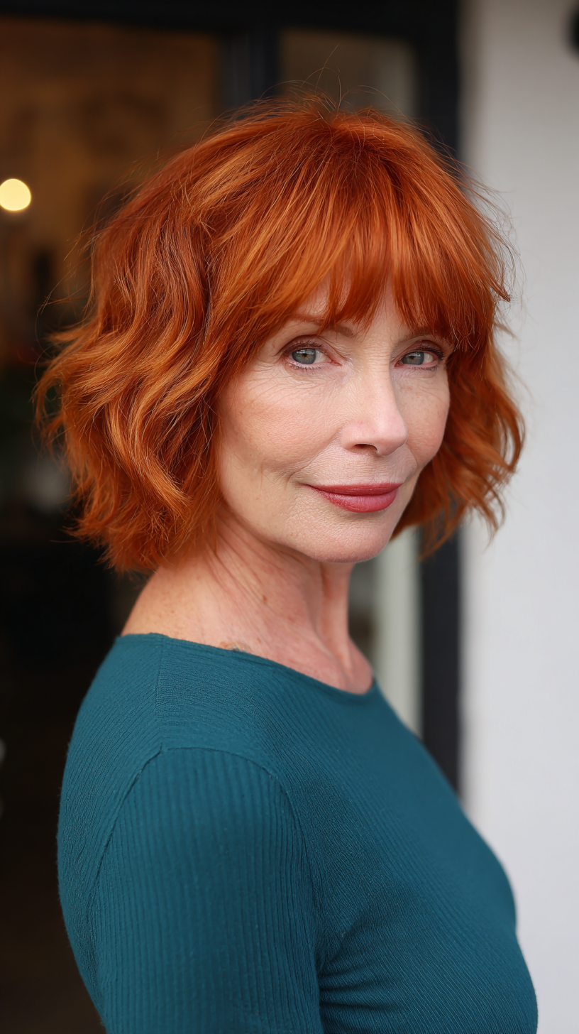 Fiery Copper Shag with Defined Waves